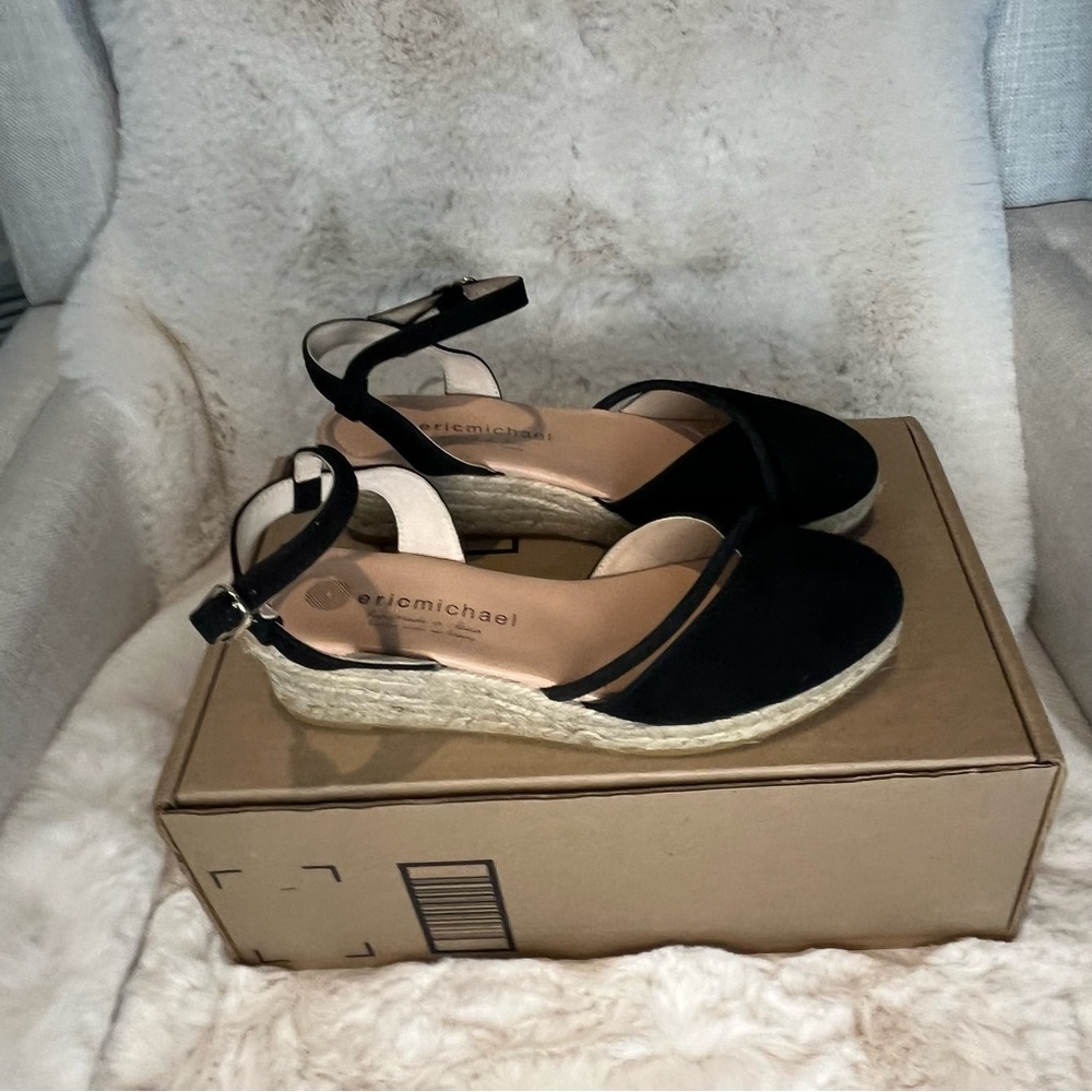 Eric Michael Black Espadrille Wedges
